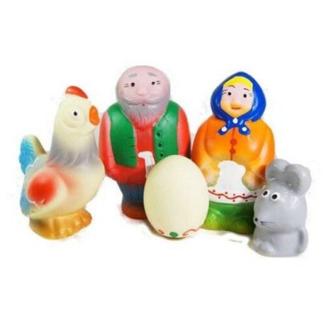 Набор резиновых игрушек "Курочка Ряба и золотое яичко"