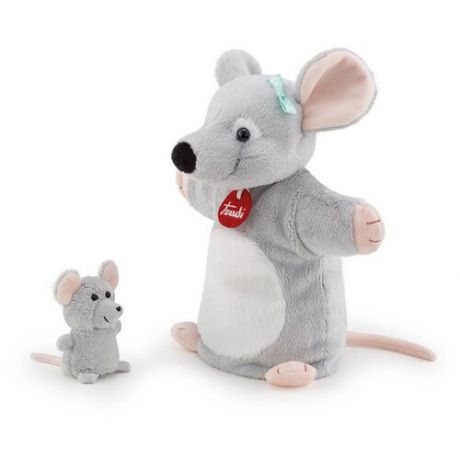 Мышка с мышонком 26 см мягкая игрушка на руку для детей от 3 лет