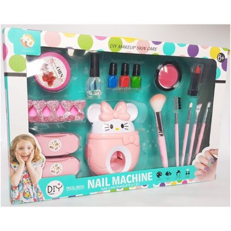 Маникюрный игровой набор с принтером/ Набор косметики для девочек DIY Nail Art MakeUP