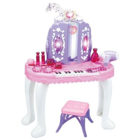 Туалетный столик Pituso Трюмо принцессы с пуфиком HWA1319219, розовый/фиолетовый