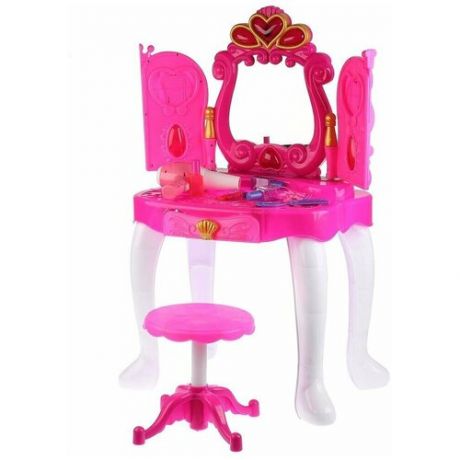 Детский туалетный столик для девочки с аксессуарами, со световыми и звуковыми эффектами / зеркало для девочки