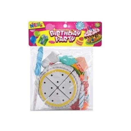 Набор продуктов с посудой Junfa toys Торт праздничный с аксессуарами WK-C6245 разноцветный