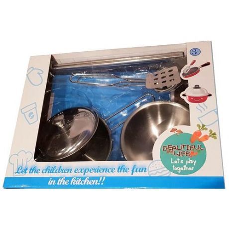 Детский набор посуды металлический, 6 предметов