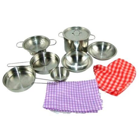 Набор посуды ABtoys Помогаю маме PT-00266 (WK-B0955) серебристый/красный/фиолетовый