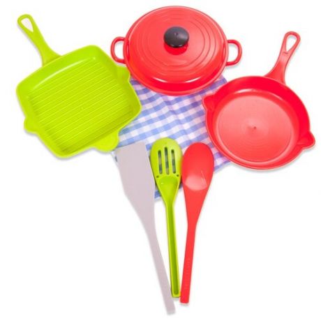 Набор посуды ABtoys Помогаю маме PT-00561 (WK-B9747) красный/зеленый