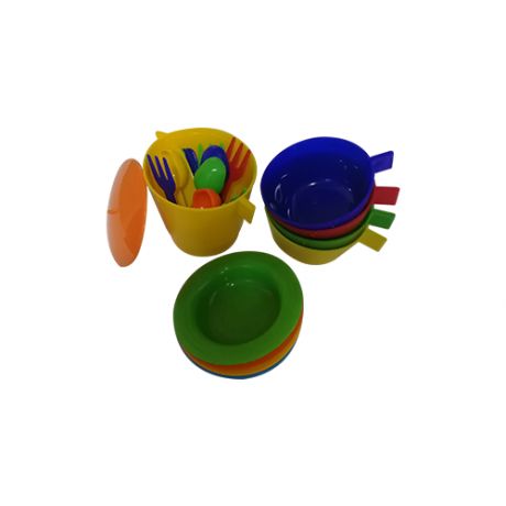 Новокузнецкий завод пластмасс ПИ000096 Детская игрушка набор "Чайный" на 4 персоны (20 предметов)