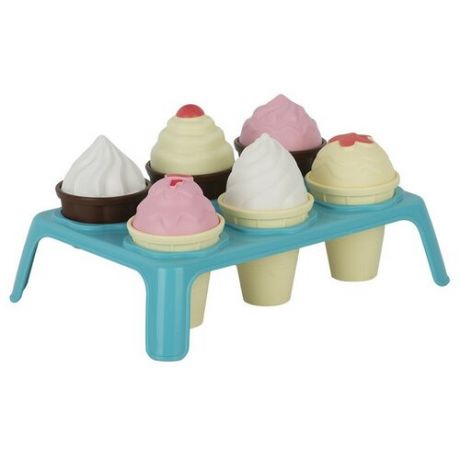Игровой набор "Лакомка" (7 предметов: мороженое 3шт. кекс 3шт. подставка) Совтехстром У577