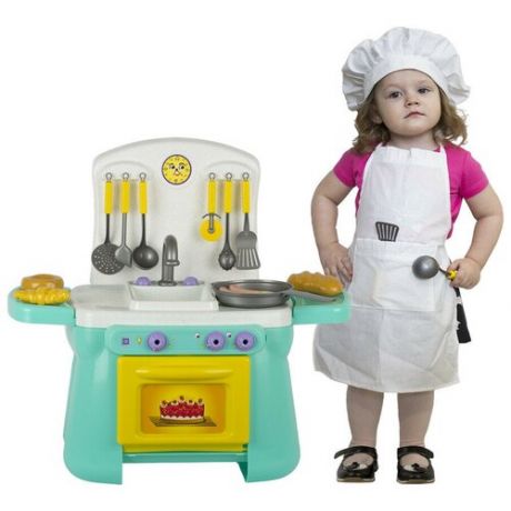 Игровой набор кухня, детская кухня , с набором посуды, костюм повара, 19 предметов
