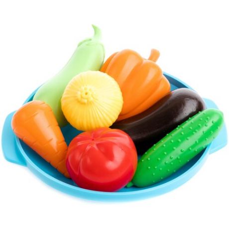 Набор продуктов с посудой Пластмастер В огороде 21064 разноцветный