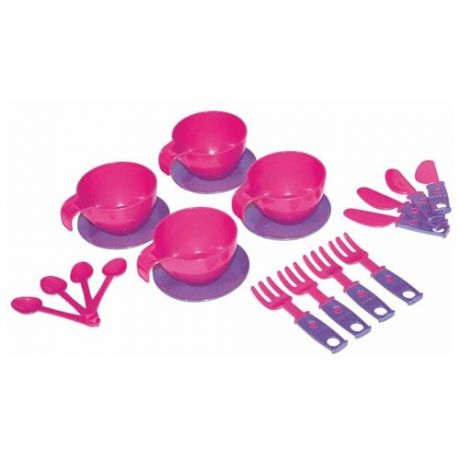 Набор посуды ZEBRATOYS Для завтрака 15-10037-4 розовый/фиолетовый