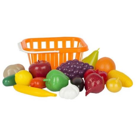 Игровой набор Фрукты и овощи в корзине 17 предметов