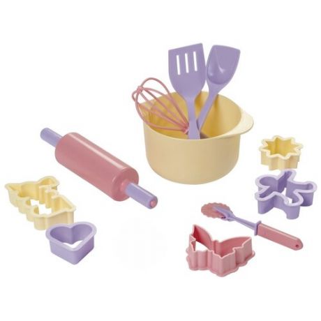 Набор посуды ОГОНЁК Кулинарный набор Маленькая принцесса С-1520 желтый/фиолетовый/розовый