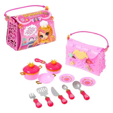 Игровой набор посуды «Для маленькой принцессы», в сумочке