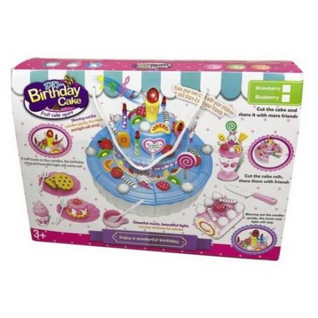 Набор продуктов с посудой Junfa toys Торт праздничный WK-C6243 разноцветный