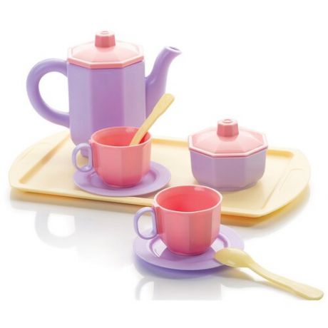Набор посуды ОГОНЁК Чайный набор Принцесса С-1462 розовый/лимонный