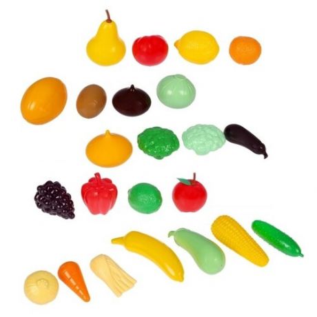 Пластмастер Набор «Большой набор овощи-фрукты», 23 элемента
