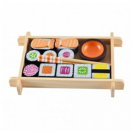 Набор продуктов с посудой Magni Wooden Sushi Set бежевый
