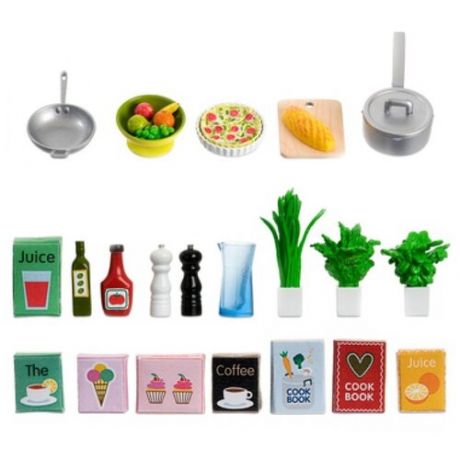Набор продуктов с посудой Lundby Набор аксессуаров для домика LB_60508900 разноцветный
