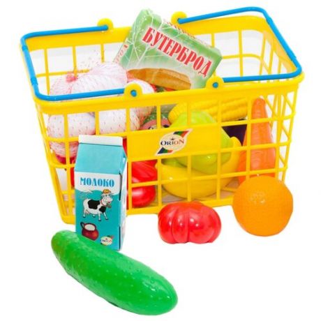 Набор продуктов Orion Toys в корзинке 379в5 желтый/синий/красный