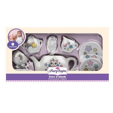 Игровой набор фарфоровой посуды "Кэттикорн" 9 предметов Mary Poppins 453220