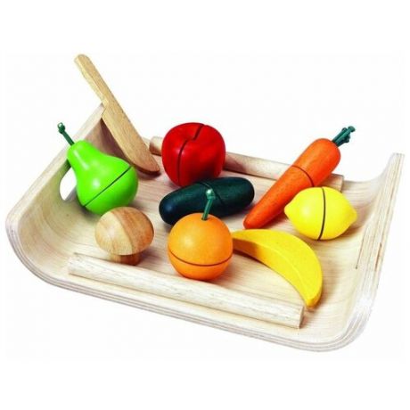 Деревянный игрушечный набор Plan Toys Фрукты и овощи