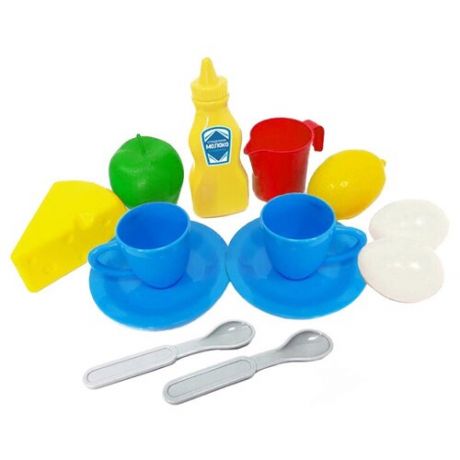 Набор продуктов с посудой Green Plast Завтрак на двоих НЗ013 разноцветный