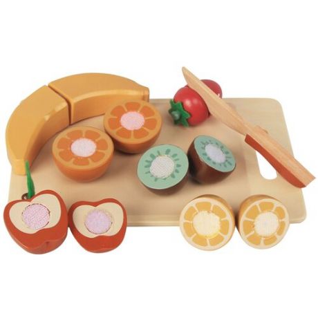 Набор продуктов с посудой Magni Wooden cutting set with fruits 24143 разноцветный