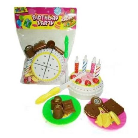 Набор продуктов с посудой Junfa toys Торт праздничный 8882-7 разноцветный