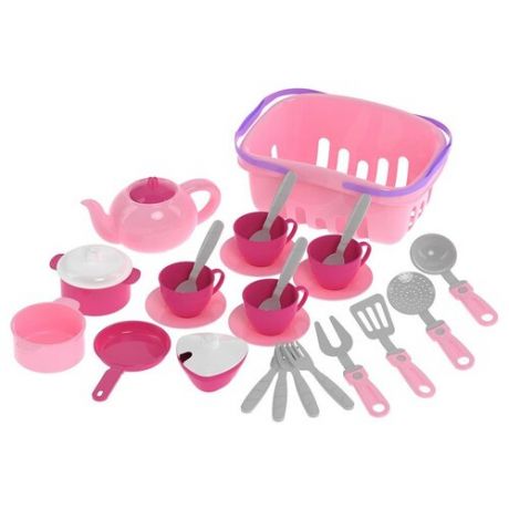 Набор посуды ТехноК 7181 белый/серый/розовый