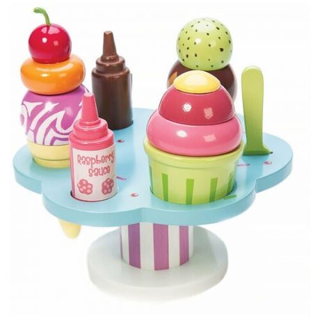 Набор продуктов с посудой Le Toy Van Десерт-мороженое на подставке TV310 разноцветный
