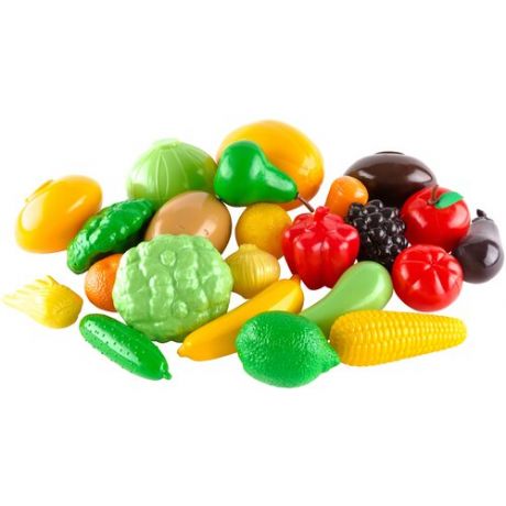 Набор продуктов Пластмастер Овощи - фрукты 21050 разноцветный