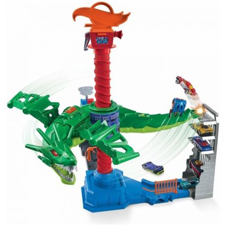 Игровой набор Mattel Hot Wheels Сити Воздушная атака дракона-робота GJL13