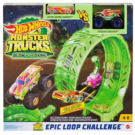 Трек Hot Wheels Monster Trucks Glow-In-The-Dark Epic Loop Challenge HBN02