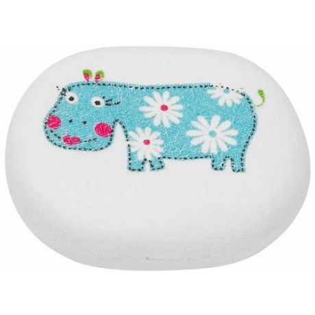 Губка ROXY-KIDS Hippo с хлопковым покрытием белый/голубой