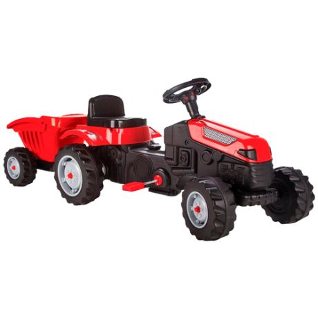 Веломобиль pilsan Active Tractor с прицепом 07-316, красный