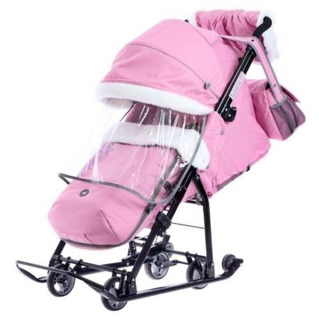 Nika Kids Санки-коляска «Ника Детям НД7-5 с шишкой», цвет пыльно-розовый