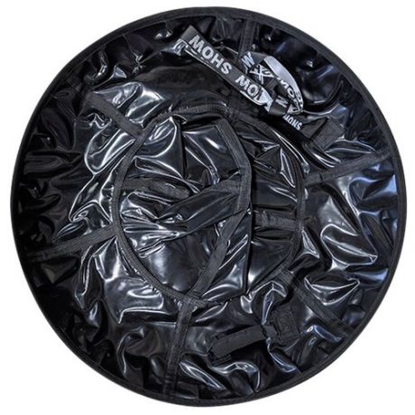 Санки детские надувные ватрушка 90 см, Тюбинг Профи с пластиковым дном с автокамерой чёрный