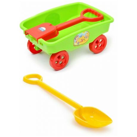 Игрушки для песочницы для снега Тележка+ Лопатка 50 см желтая