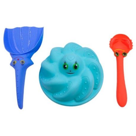 Набор игрушек для песочницы ABtoys Лучик, 3 предмета (формочка-кекс, совок и ложка)