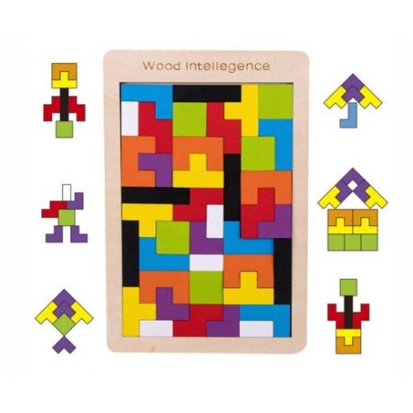 Тетрис деревянный Развивающая логическая деревянная головоломка для детей тетрис