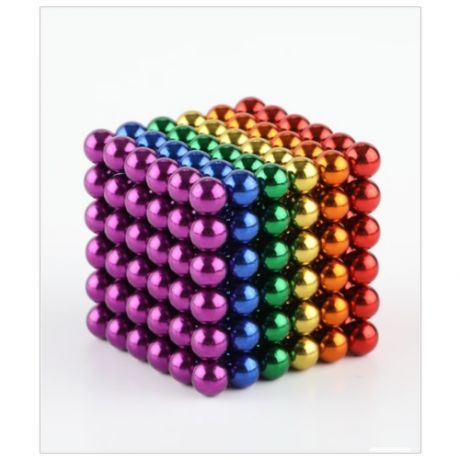 Неокуб, антистресс магнитный, антистресс неокуб, магнитный куб, разноцветный, 216 шариков