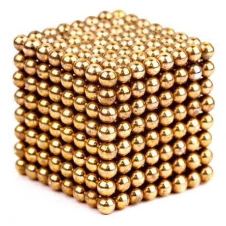 Куб из магнитных шариков FORCEBERG Cube 2,5 мм, золотой, 512 элементов