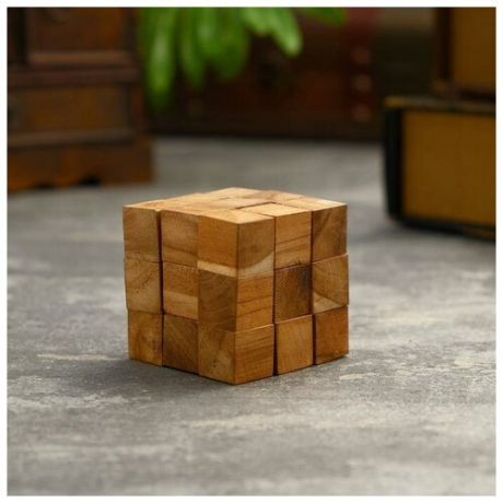Головоломка из дерева "Куб" 6,5х6,5х6,5 см 5013838