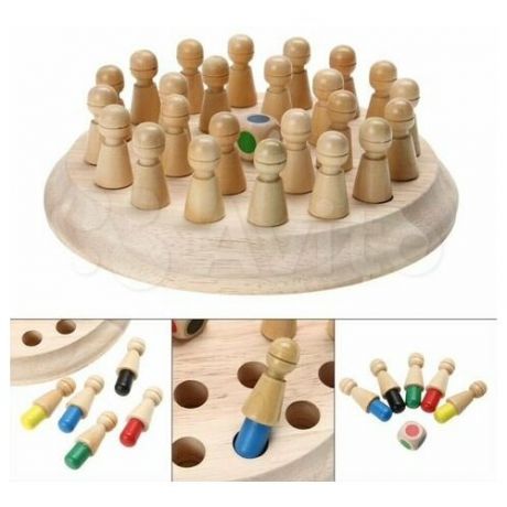 Развивающая игра Шахматы Мнемоники/ Детская деревянная игра для тренировки памяти