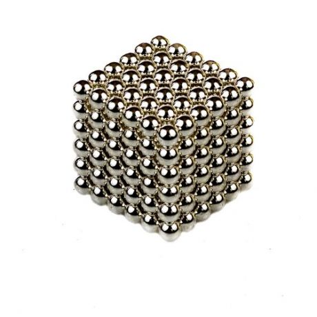 Неокуб магнитный Neocube куб из 216 магнитных шариков 5мм (серебристый)