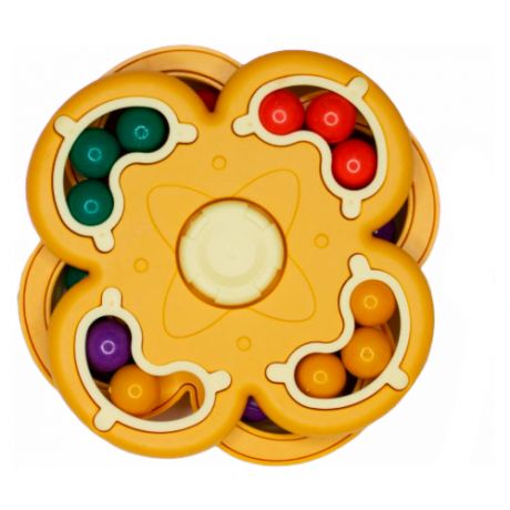 Головоломка Magic Ball, развивающая игра, головоломка спиннер двусторонняя Кубик Рубика антистресс Puzzle Ball для взрослых и детей, желтая