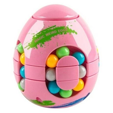 Головоломка Волшебной яйцо, развивающая игра, головоломка спиннер двусторонняя Кубик Рубика антистресс Puzzle Ball для взрослых и детей, розовая