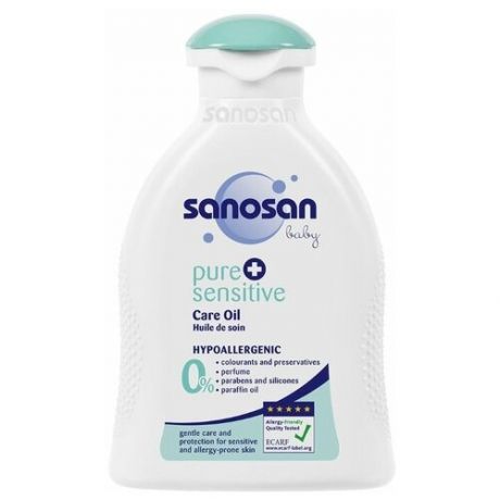 Sanosan Детское масло Pure+Sensitive для ухода за чувствительной кожей, 200 мл