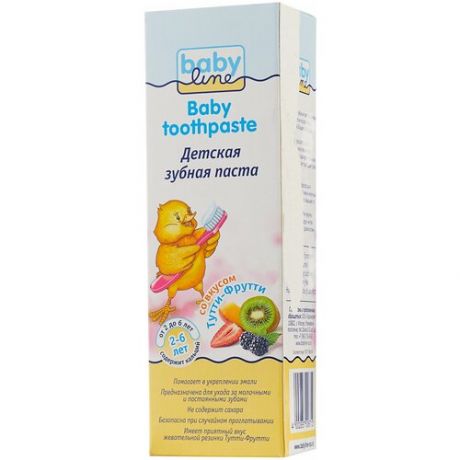 Зубная паста BabyLine Тутти-Фрутти 2-6 лет, 75 мл