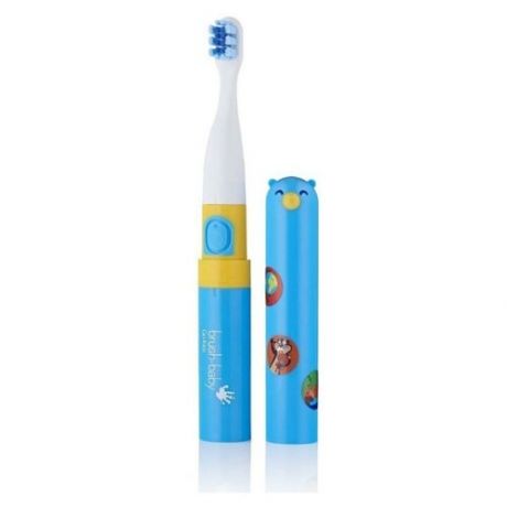 Brush-Baby Go-Kidz Blue Детская электрическая зубная щетка, с наклейками, с 3 лет